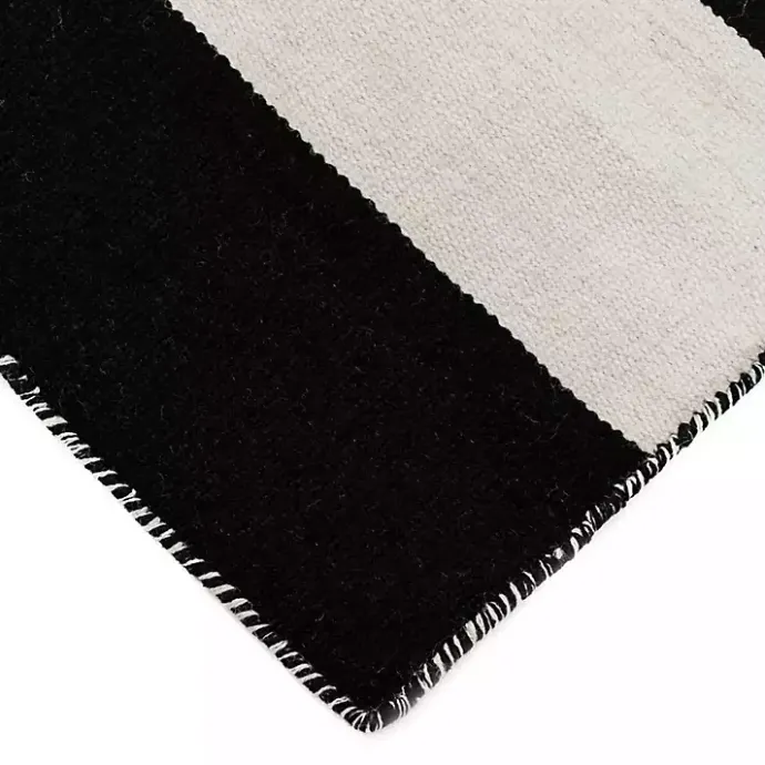 Sale Kirklands Home Black Cabana Stripe Indoor/Outdoor Area Rug, 3x5