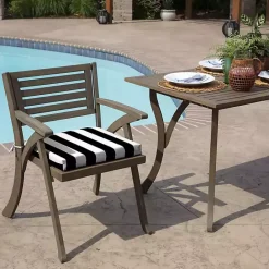 Sale Kirklands Home Cabana Stripe Outdoor Seat Cushion Black