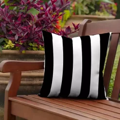 Outlet Kirklands Home Cabana Stripe Outdoor Pillow, 16 in. Black