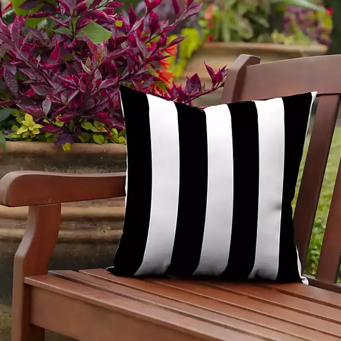 Outlet Kirklands Home Cabana Stripe Outdoor Pillow, 16 in. Black