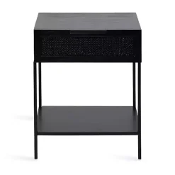 Outlet Kirklands Home Cane Drawer Accent Table Black