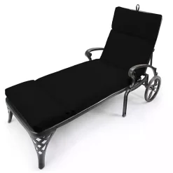 Best Kirklands Home Canvas French Edge Outdoor Chaise Cushion Black