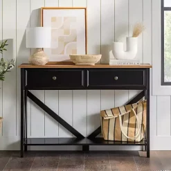 Outlet Kirklands Home Cara Console Table Black
