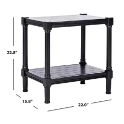 Kirklands Home Carved Pinewood Farmhouse Accent Table Black