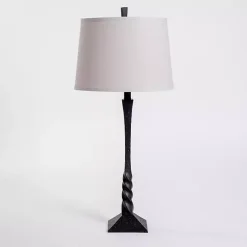 Kirklands Home Black Cast Iron Table Lamp White