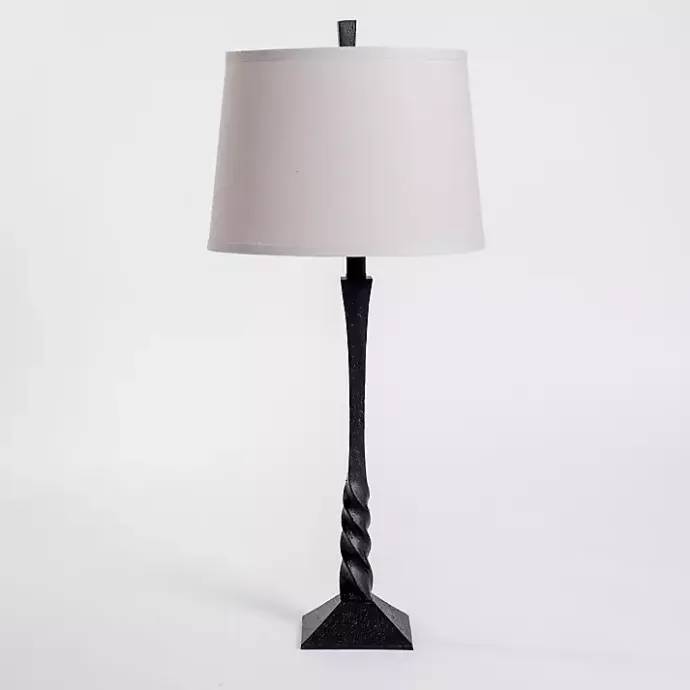 Kirklands Home Black Cast Iron Table Lamp White