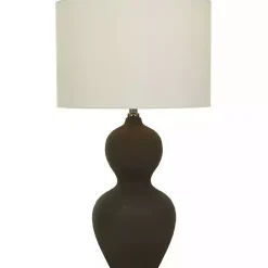 Outlet Kirklands Home Black Ceramic Hourglass Simple Large Table Lamp White