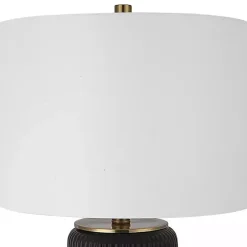 Sale Kirklands Home Black Ceramic Ribbed Table Lamp White