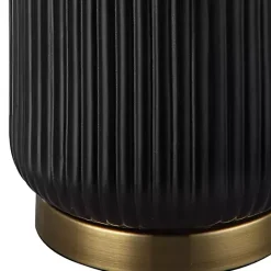 Sale Kirklands Home Black Ceramic Ribbed Table Lamp White