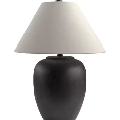 Sale Kirklands Home Black Ceramic Round Table Lamp White