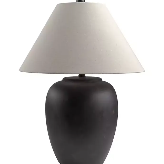 Sale Kirklands Home Black Ceramic Round Table Lamp White