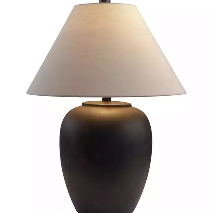 Sale Kirklands Home Black Ceramic Round Table Lamp White
