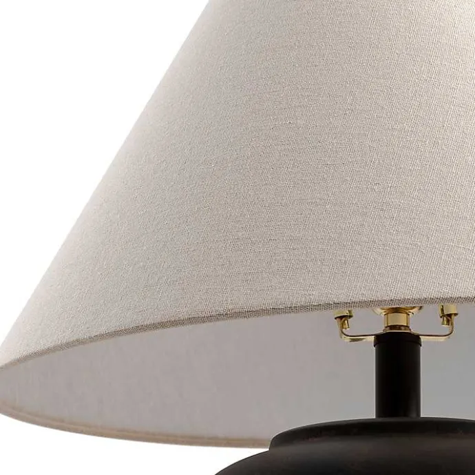 Sale Kirklands Home Black Ceramic Round Table Lamp White