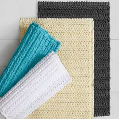 Sale Kirklands Home Chenille Chain Stitched Bath Mat, 30 in. Black