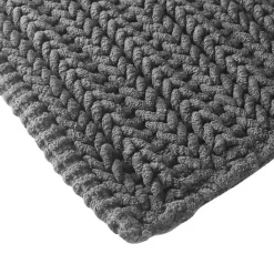 New Kirklands Home Chenille Chain Stitched Bath Mat, 40 in. Black