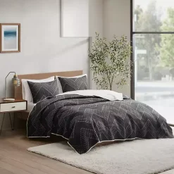 Discount Kirklands Home Chevron Full/Queen 3-pc. Coverlet Set Black
