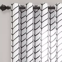 Outlet Kirklands Home Chevron 2-pc. Curtain Panel Set, 84 in. Black