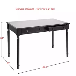 Sale Kirklands Home Classic 2-Drawer Wood Desk Black