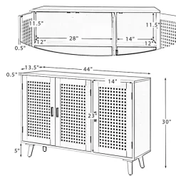 Best Kirklands Home Contemporary Lattice Doors Sideboard Black