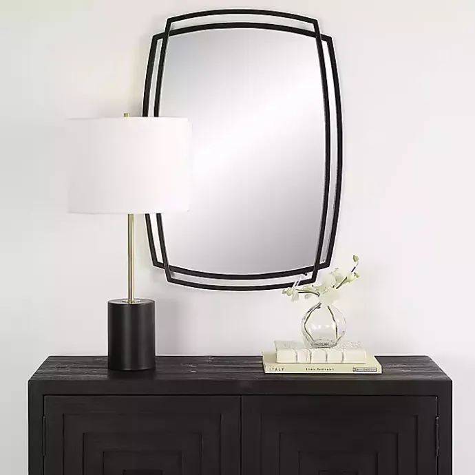 Clearance Kirklands Home Black Curved Overlapping Wall Mirror