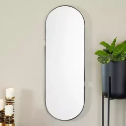 Clearance Kirklands Home Black Cut Metal Gold Accents Oblong Wall Mirror