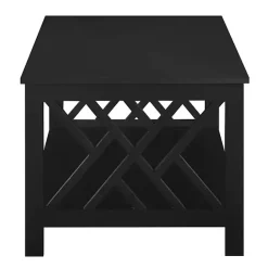 Hot Kirklands Home Cut-Out Sides Coffee Table Black