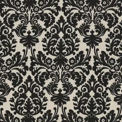 Kirklands Home Black Damask Tufted Outdoor Settee Cushion