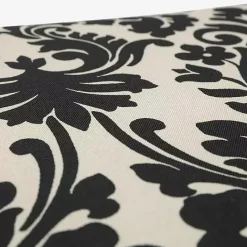 Kirklands Home Black Damask Tufted Outdoor Settee Cushion