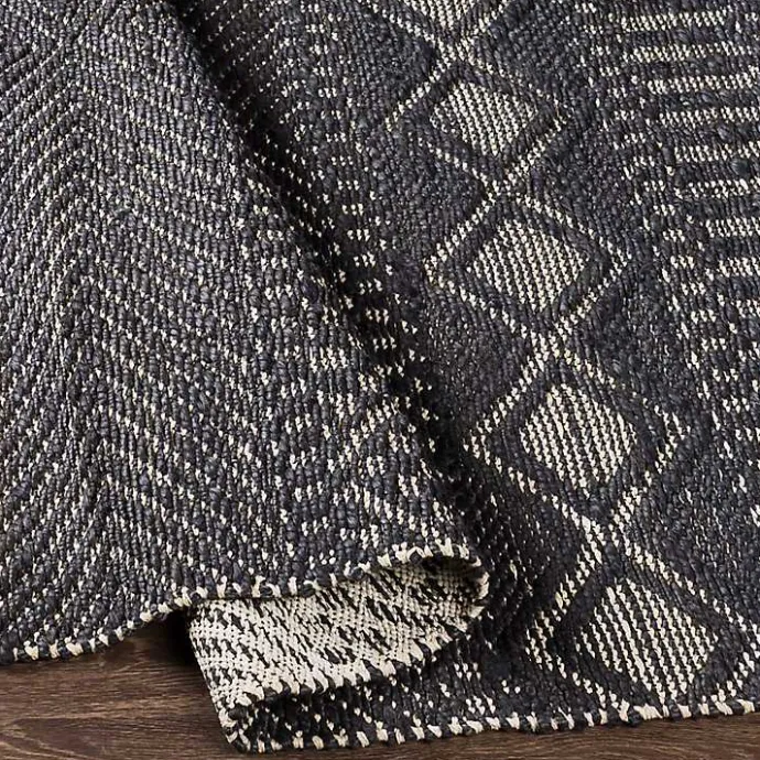 Clearance Kirklands Home Diamond Jute Area Rug, 5x7 Black