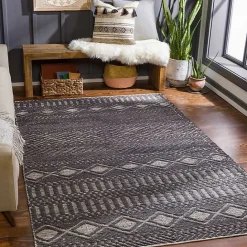 Clearance Kirklands Home Diamond Jute Area Rug, 5x7 Black