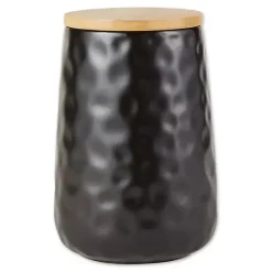 New Kirklands Home Dimpled Bamboo Canisters, Set of 2 Black