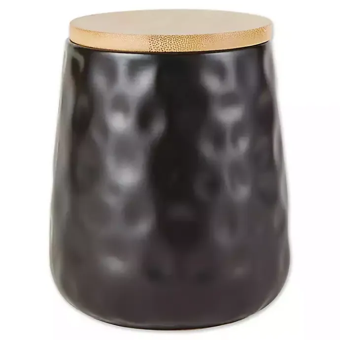 New Kirklands Home Dimpled Bamboo Canisters, Set of 2 Black