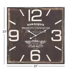 New Kirklands Home Black Distressed Wood Face Square Clock