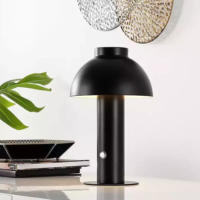 Sale Kirklands Home Dome LED Cordless Table Lamp, 12 in. Black