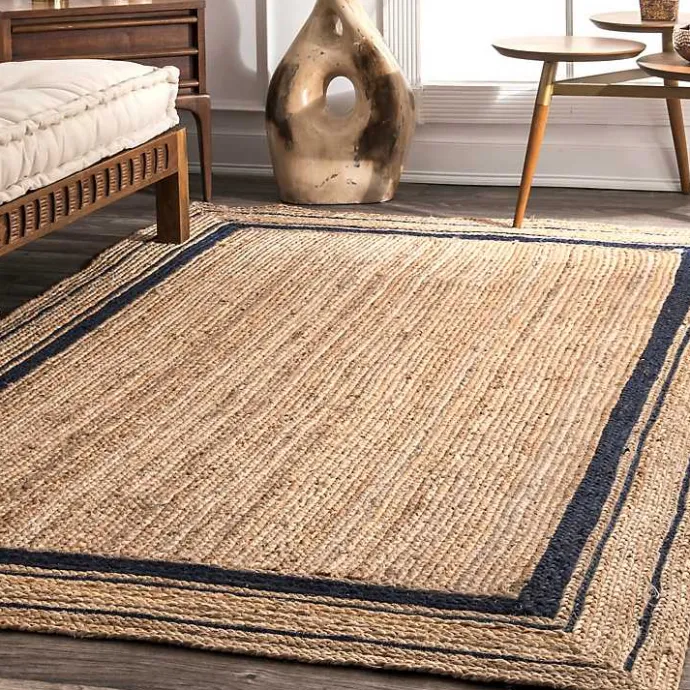 Hot Kirklands Home Black Double Border Braided Jute Area Rug, 5x8