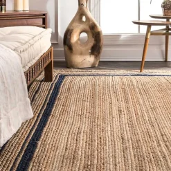 Hot Kirklands Home Black Double Border Braided Jute Area Rug, 5x8