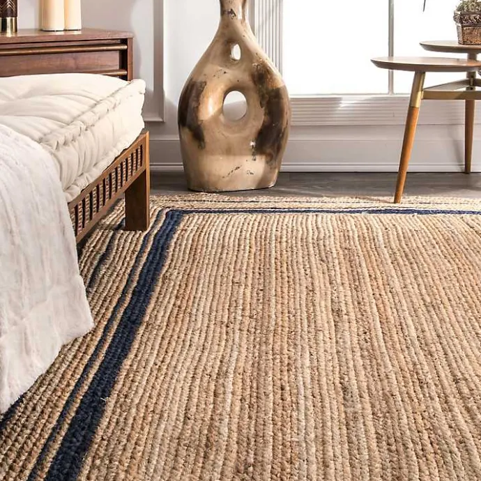 Hot Kirklands Home Black Double Border Braided Jute Area Rug, 5x8