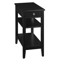 Clearance Kirklands Home Double Shelf Wood Accent Table Black