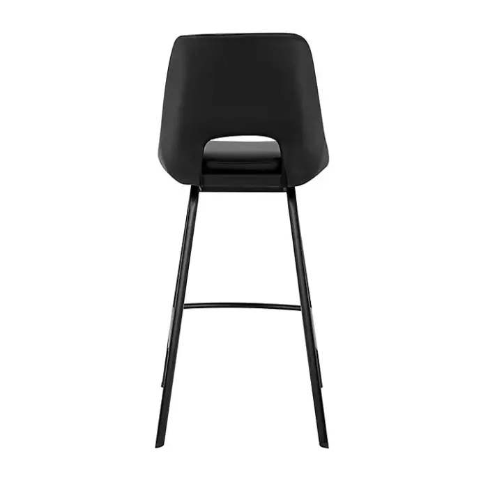 Kirklands Home Faux Leather Carise Swivel Bar Stool Black