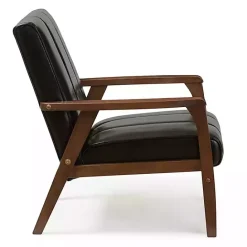 Online Kirklands Home Faux Leather Kegan Accent Chair Black