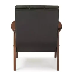 Online Kirklands Home Faux Leather Kegan Accent Chair Black