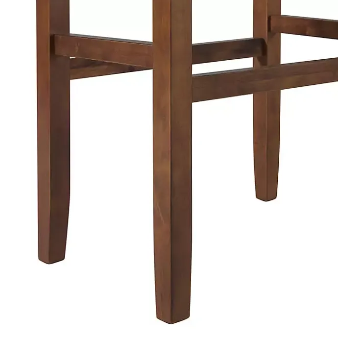 Best Kirklands Home Black Faux Leather Madison Walnut Stool Bar