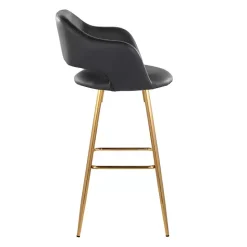 Best Kirklands Home Faux Leather Marge Bar Stools, Set of 2 Black