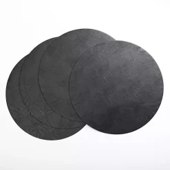 Discount Kirklands Home Faux Leather Placemats, Set of 4 Black