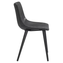 Clearance Kirklands Home Faux Leather Scoop Dining Chairs, Set of 2 Black