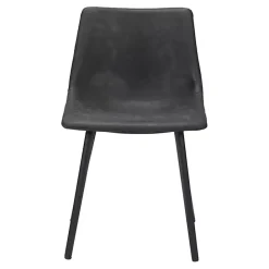 Clearance Kirklands Home Faux Leather Scoop Dining Chairs, Set of 2 Black