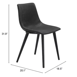 Clearance Kirklands Home Faux Leather Scoop Dining Chairs, Set of 2 Black