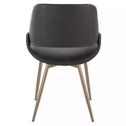 Sale Kirklands Home Faux Leather Scooped Accent Chairs, Set of 2 Black