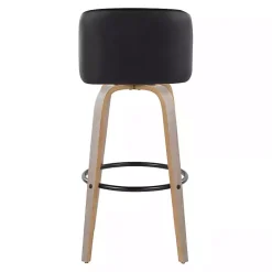 Outlet Kirklands Home Faux Leather Torino Bar Stools, Set of 2 Black
