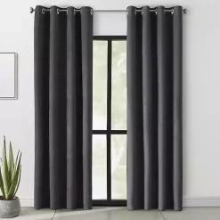 Sale Kirklands Home Faux Suede out Curtain Panel, 84 in. Black
